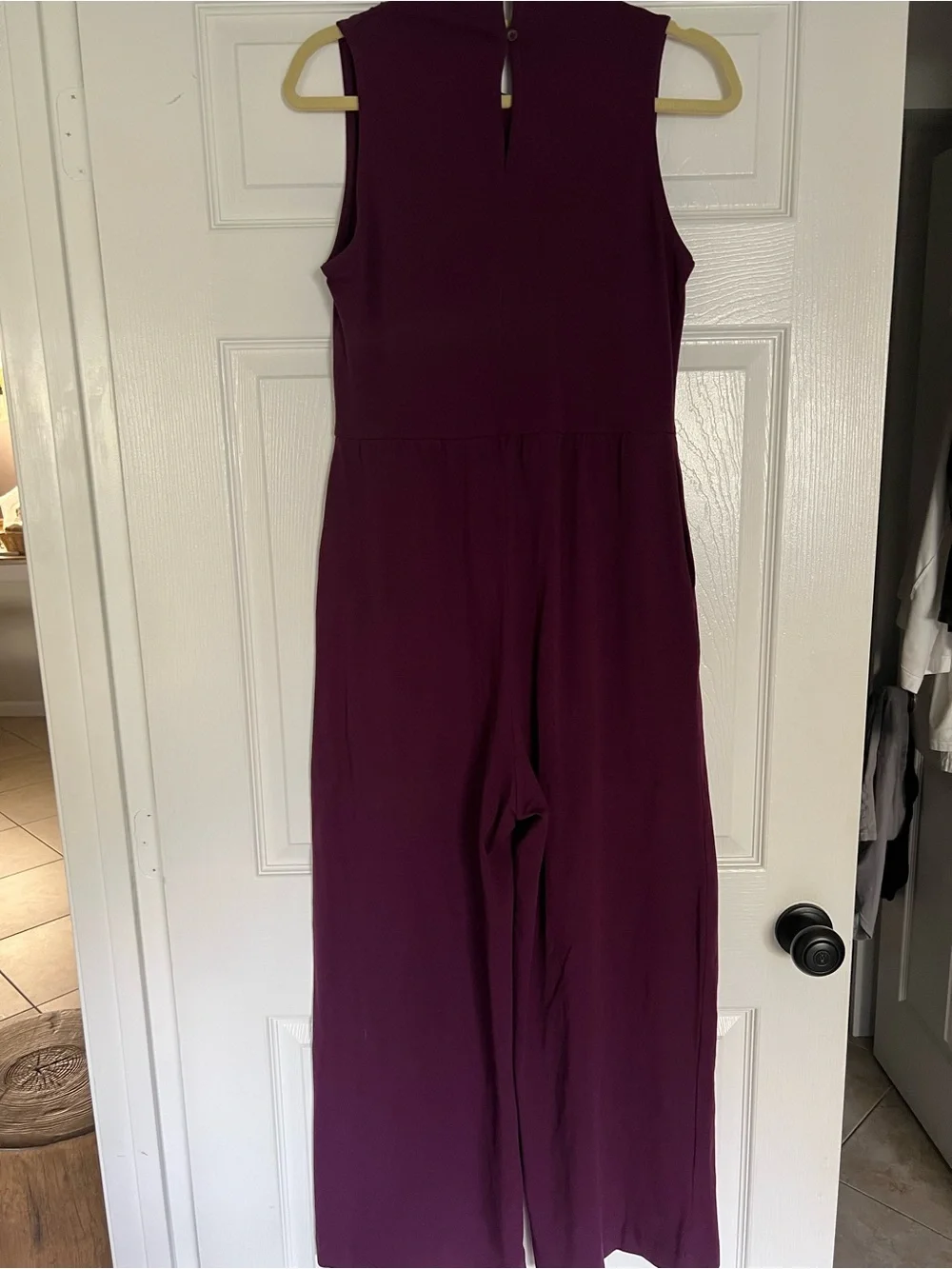 ‼️EUC: Pact Organic Women’s Plum Fit & Flare Cowl Neck Jumpsuit - S - Picture 6 of 9